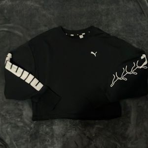 Black cropped puma sweater